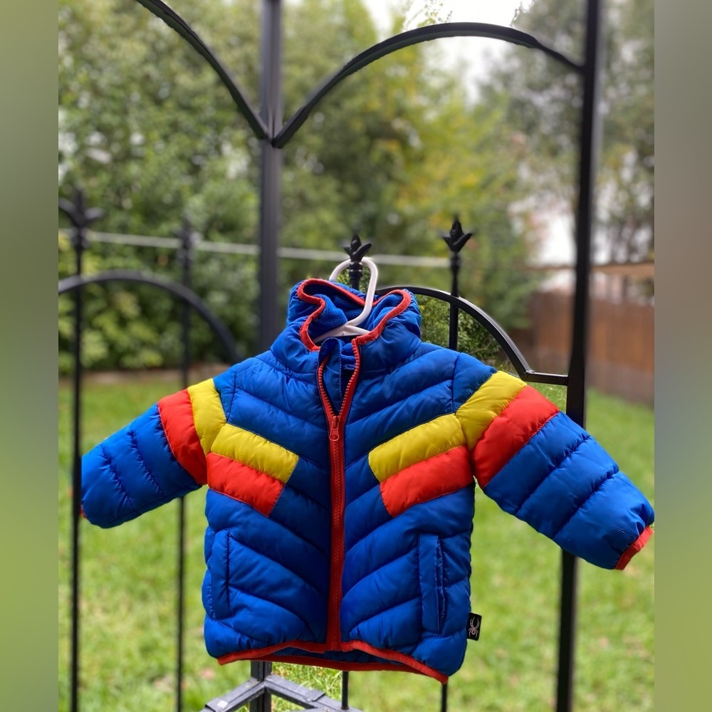 Spyder Blue and Yellow Puffer Jacket - Picture 2 of 6